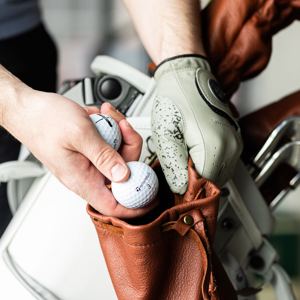Leather Golf Ball Pouch