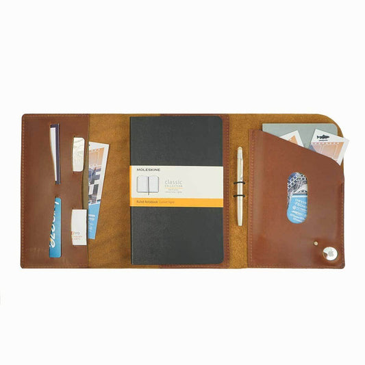 Moleskine Classic Large Leather Notebook Cover – 5” x 8.25”
